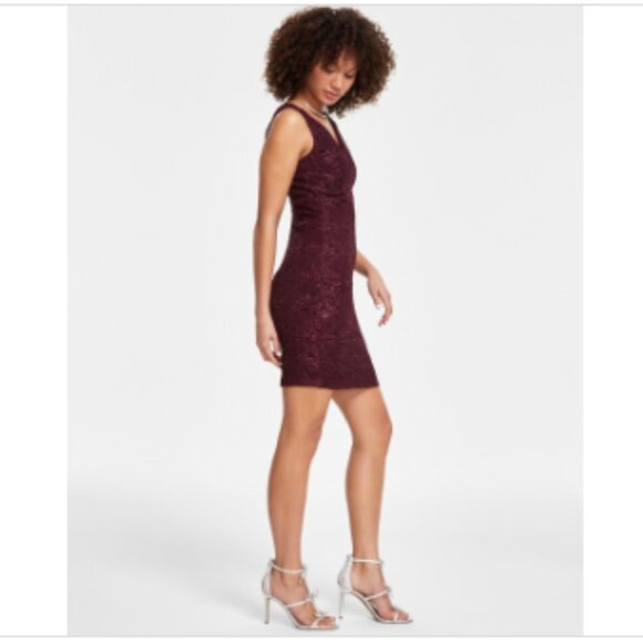 Siena Stretch Floral Jacquard Mini Dress - Picture 3 of 4